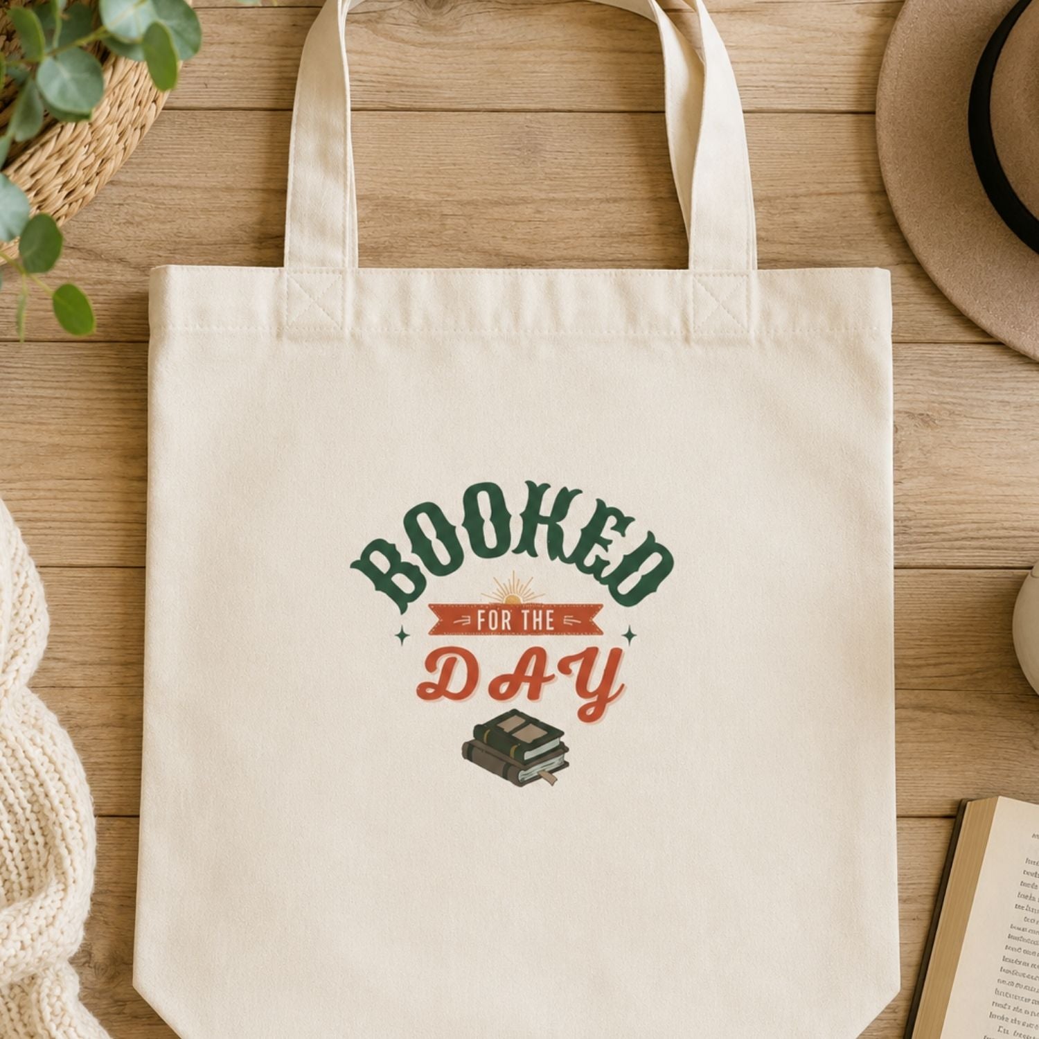 “Booked for the Day” Book Lover Tote Bag
