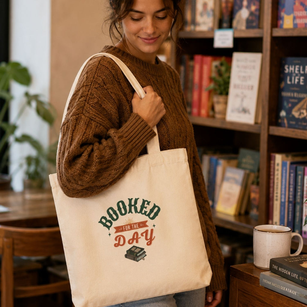 “Booked for the Day” Book Lover Tote Bag