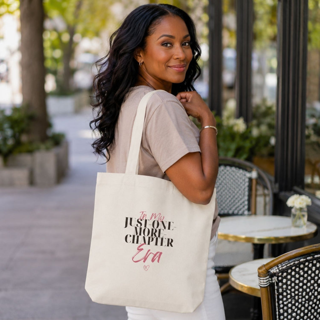“In My Just-One-More-Chapter Era” Book Lover Tote Bag