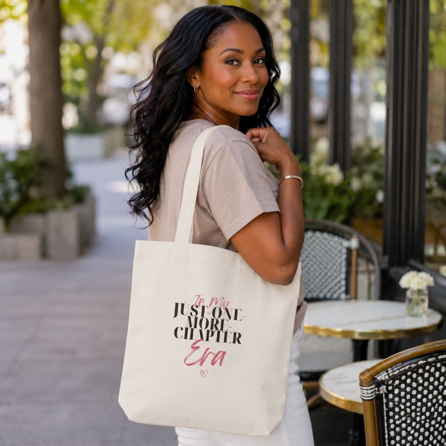 “In My Just-One-More-Chapter Era” Book Lover Tote Bag