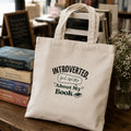 “Introverted but Ask Me About My Book” Book Lover Tote Bag