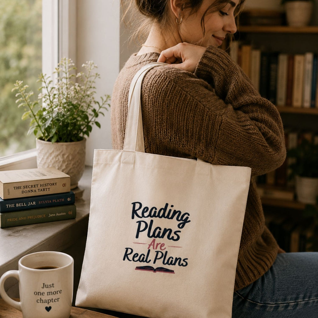 “Reading Plans Are Real Plans” Book Lover Tote Bag