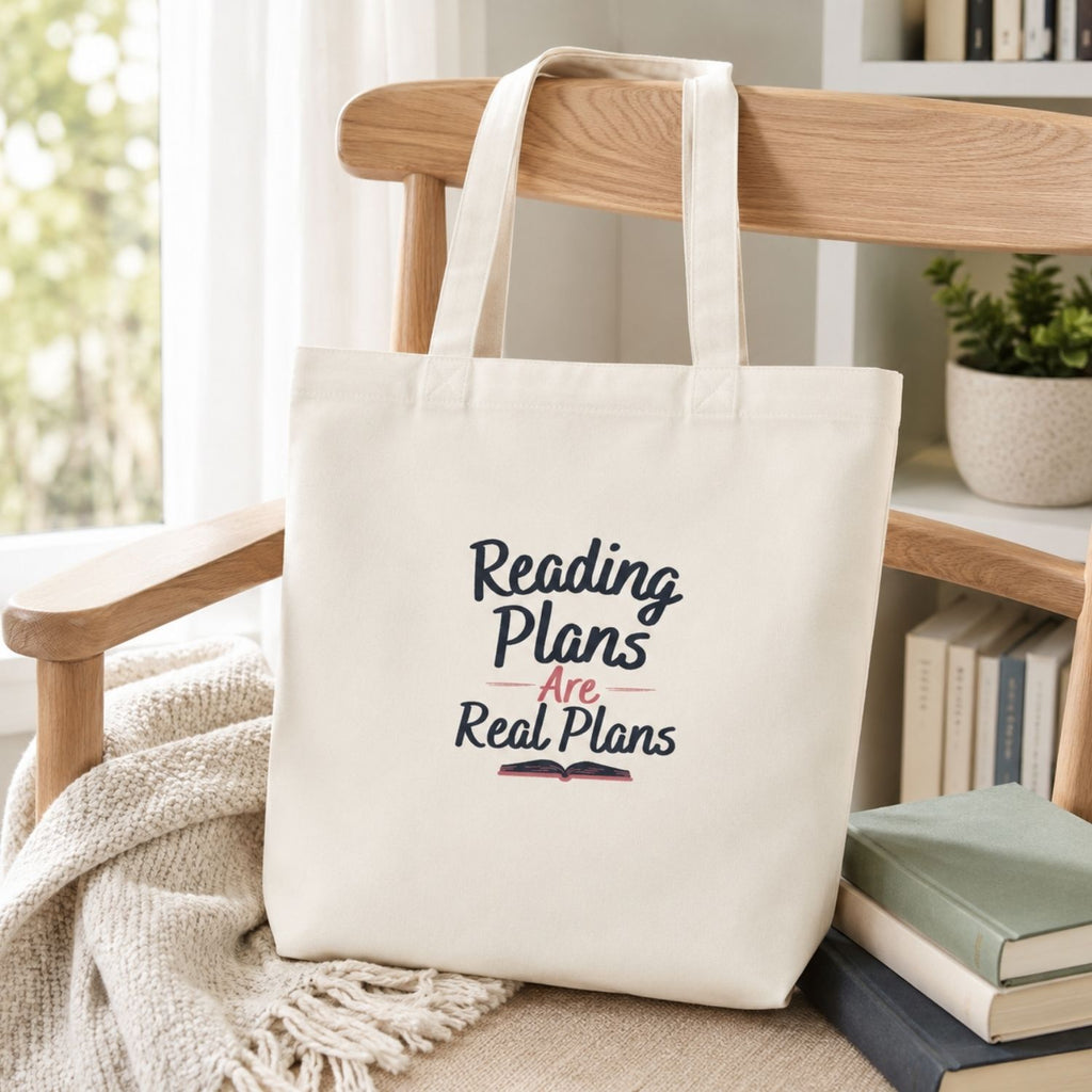 “Reading Plans Are Real Plans” Book Lover Tote Bag