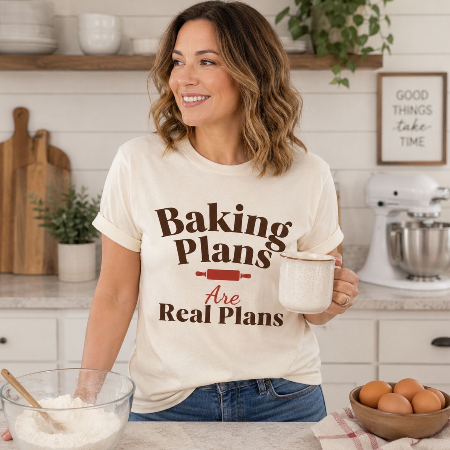 “Baking Plans Are Real Plans” Funny Baking Lover T-Shirt