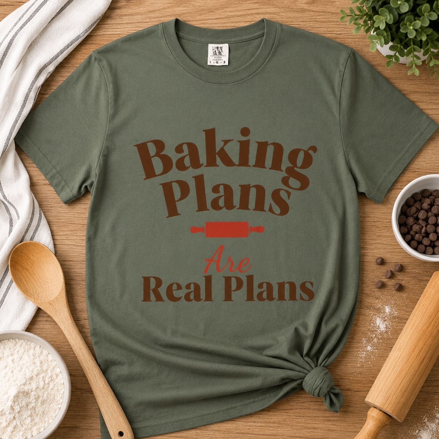 “Baking Plans Are Real Plans” Funny Baking Lover T-Shirt