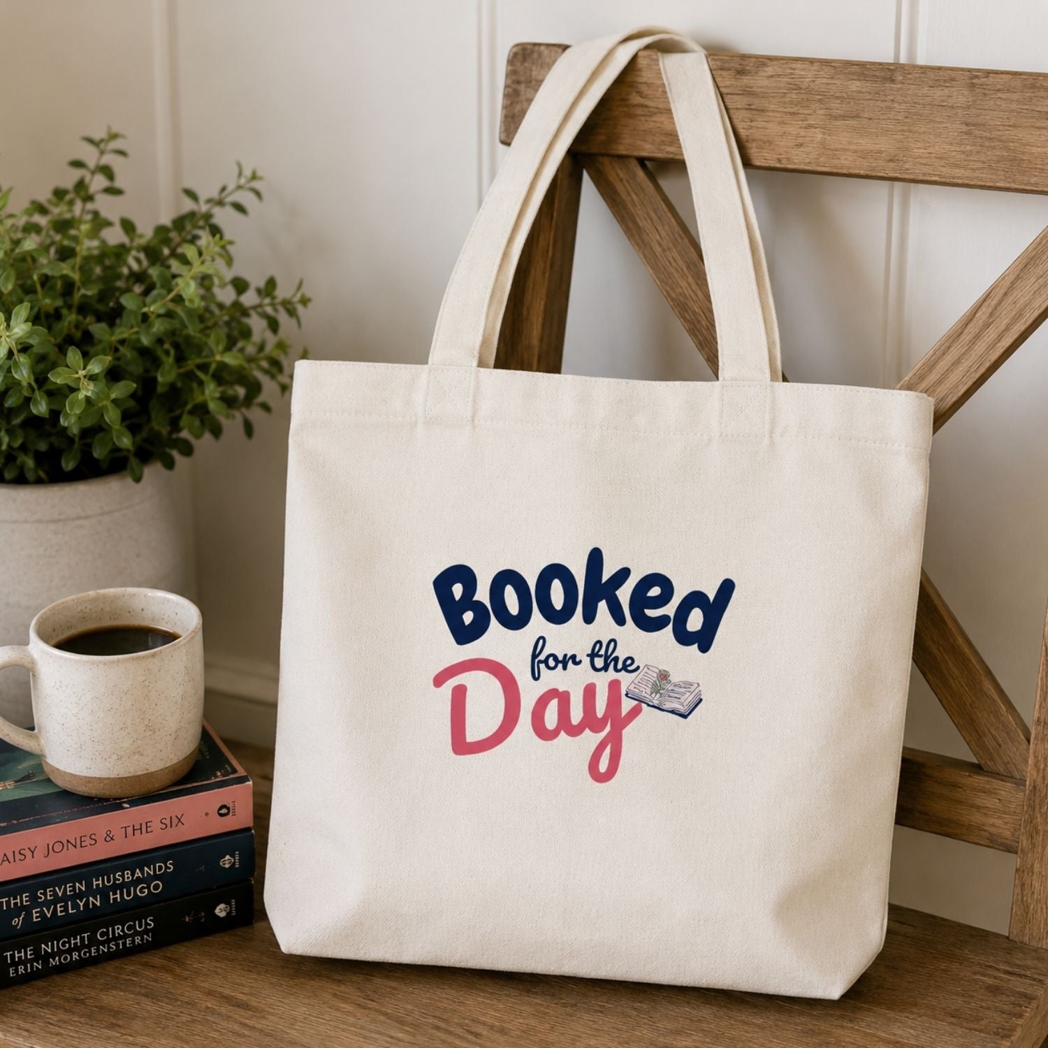“Booked for the Day” Book Lover Tote Bag