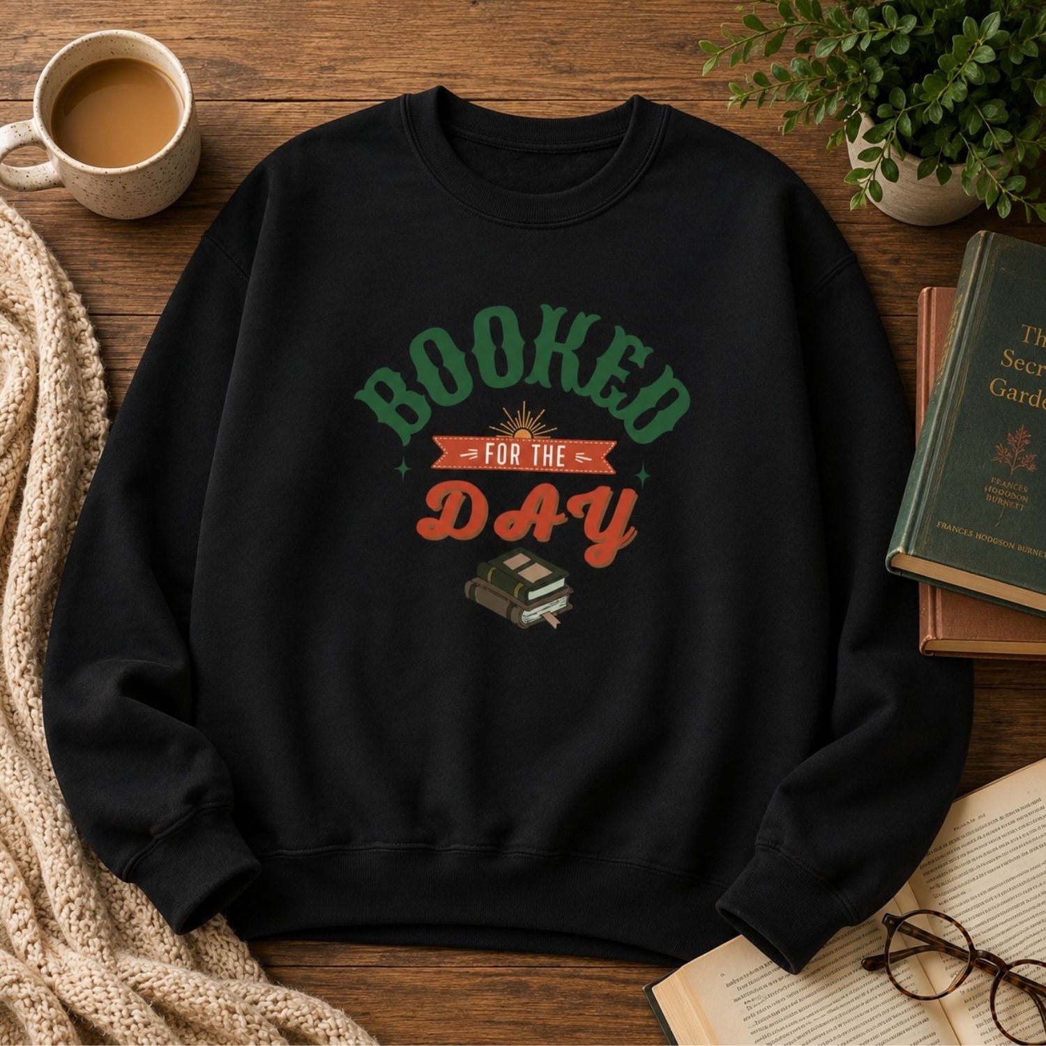 “Booked for the Day” Cozy Reader Sweatshirt