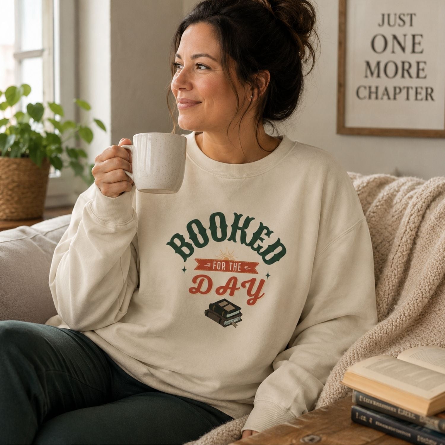 “Booked for the Day” Cozy Reader Sweatshirt