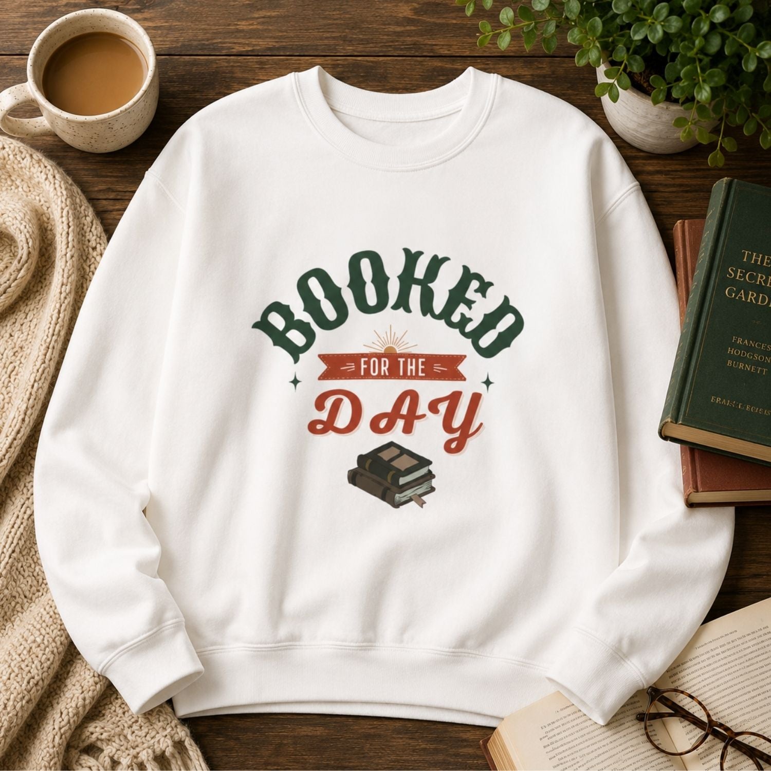 “Booked for the Day” Cozy Reader Sweatshirt