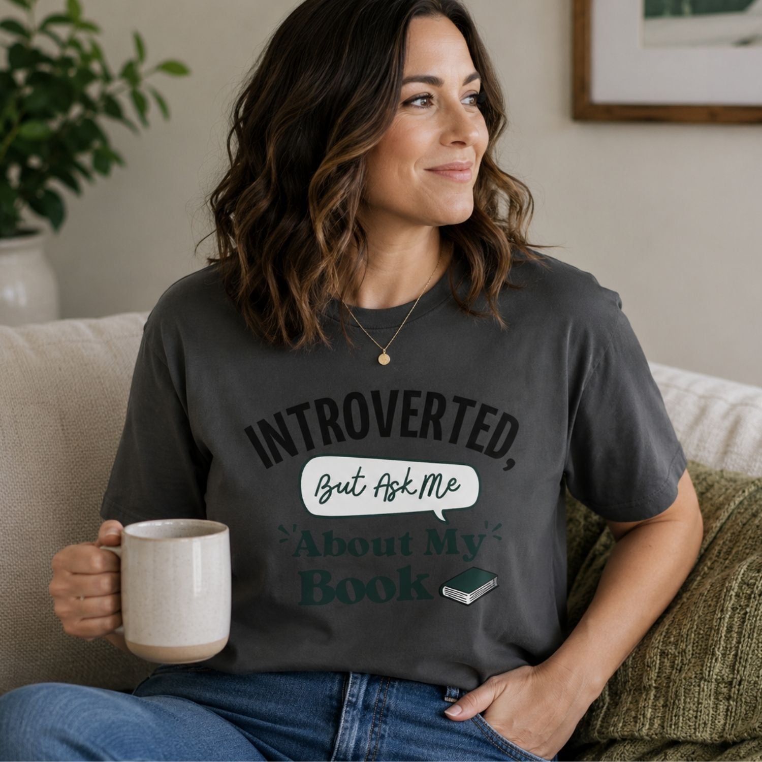 “Introverted but Ask Me About My Book” Funny Reading Lover T-Shirt