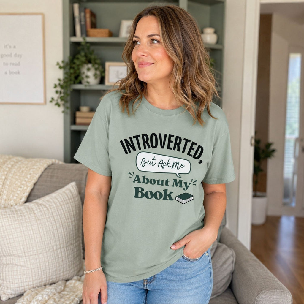 “Introverted but Ask Me About My Book” Funny Reading Lover T-Shirt