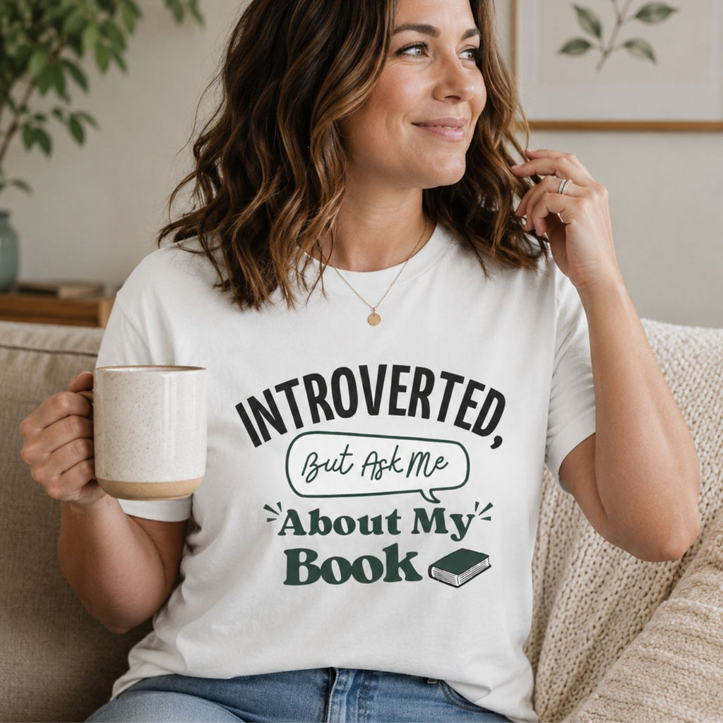 “Introverted but Ask Me About My Book” Funny Reading Lover T-Shirt