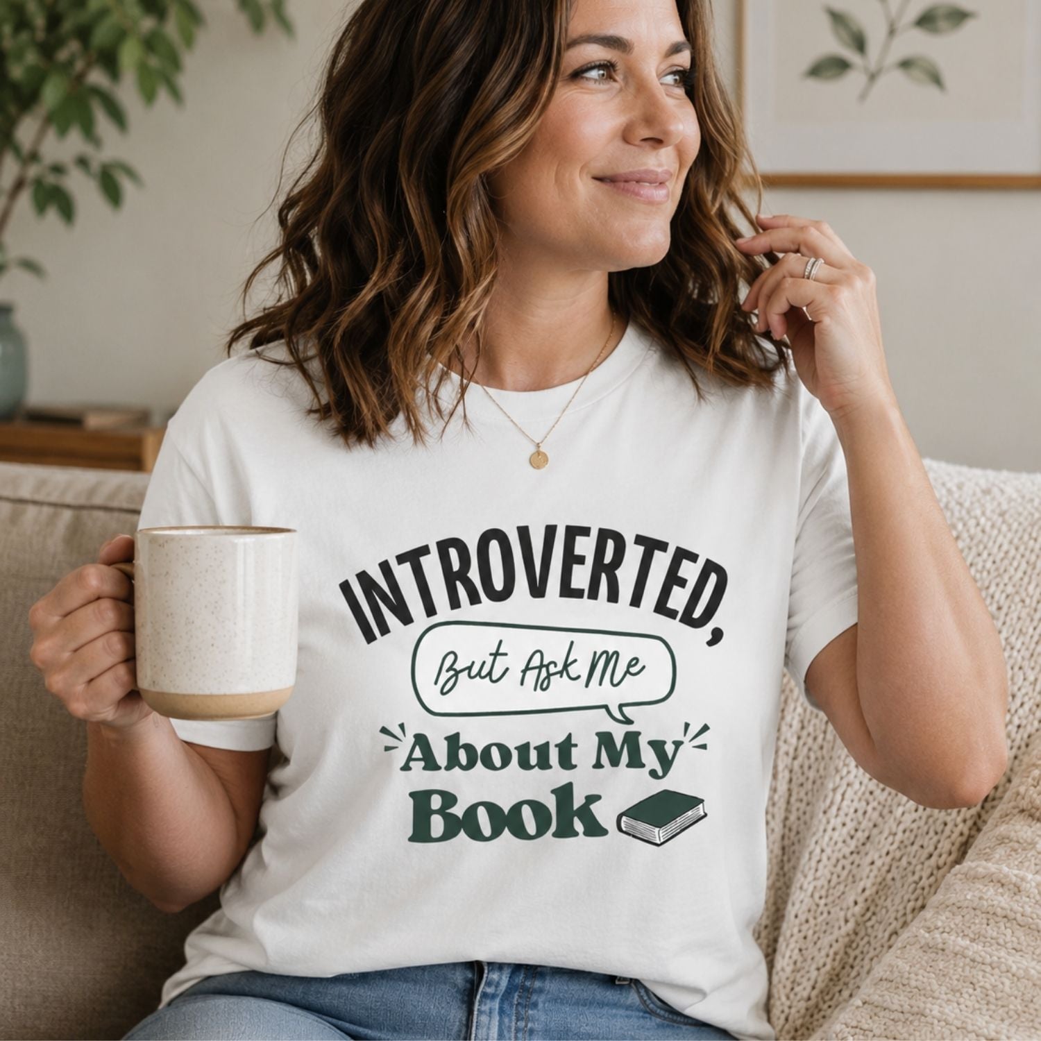 “Introverted but Ask Me About My Book” Funny Reading Lover T-Shirt