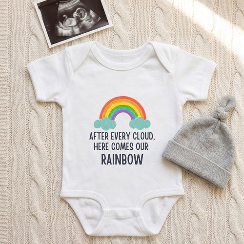 "After Every Cloud, Our Rainbow" Baby Bodysuit