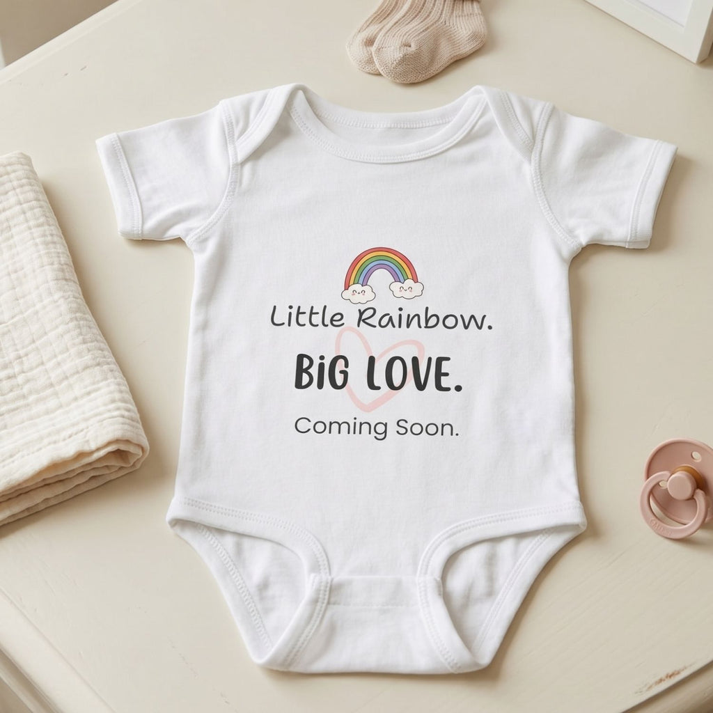 "Little Rainbow, Big Love" Baby Bodysuit