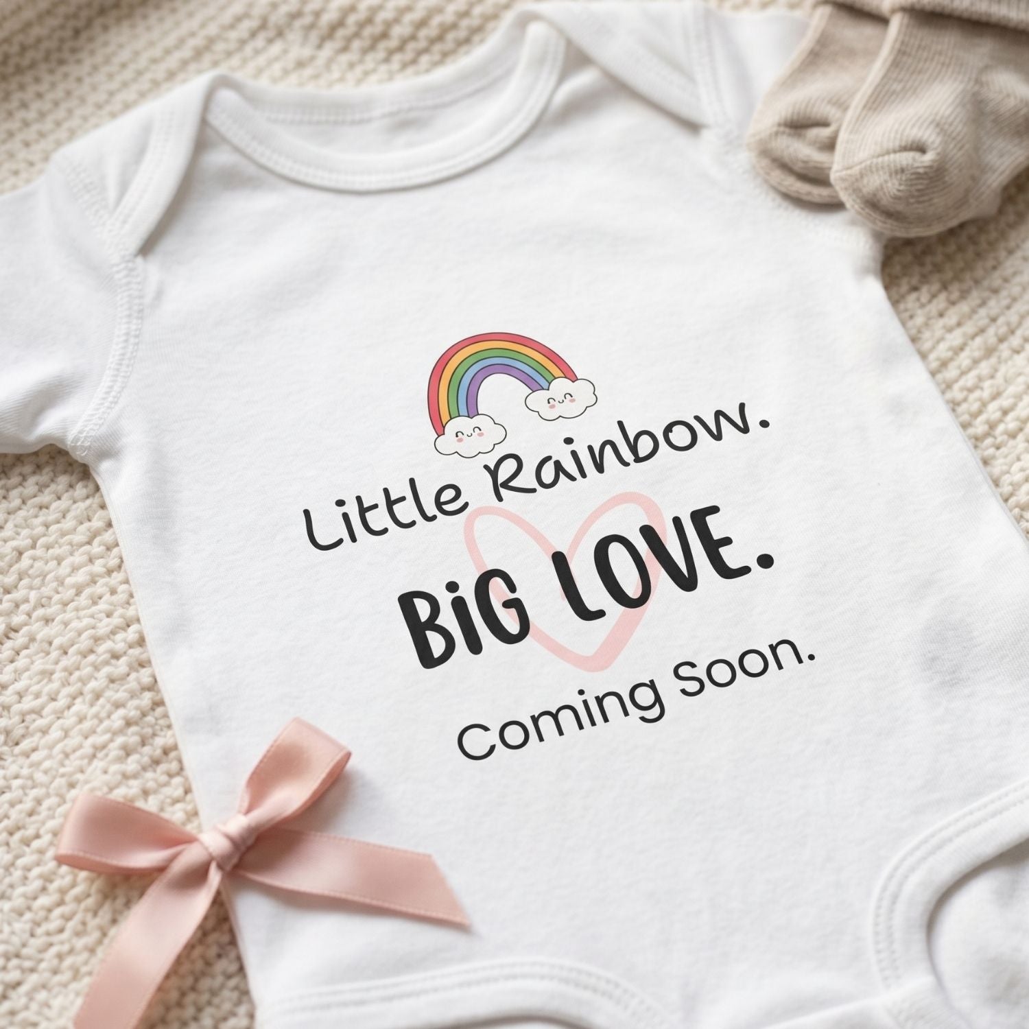 "Little Rainbow, Big Love" Baby Bodysuit