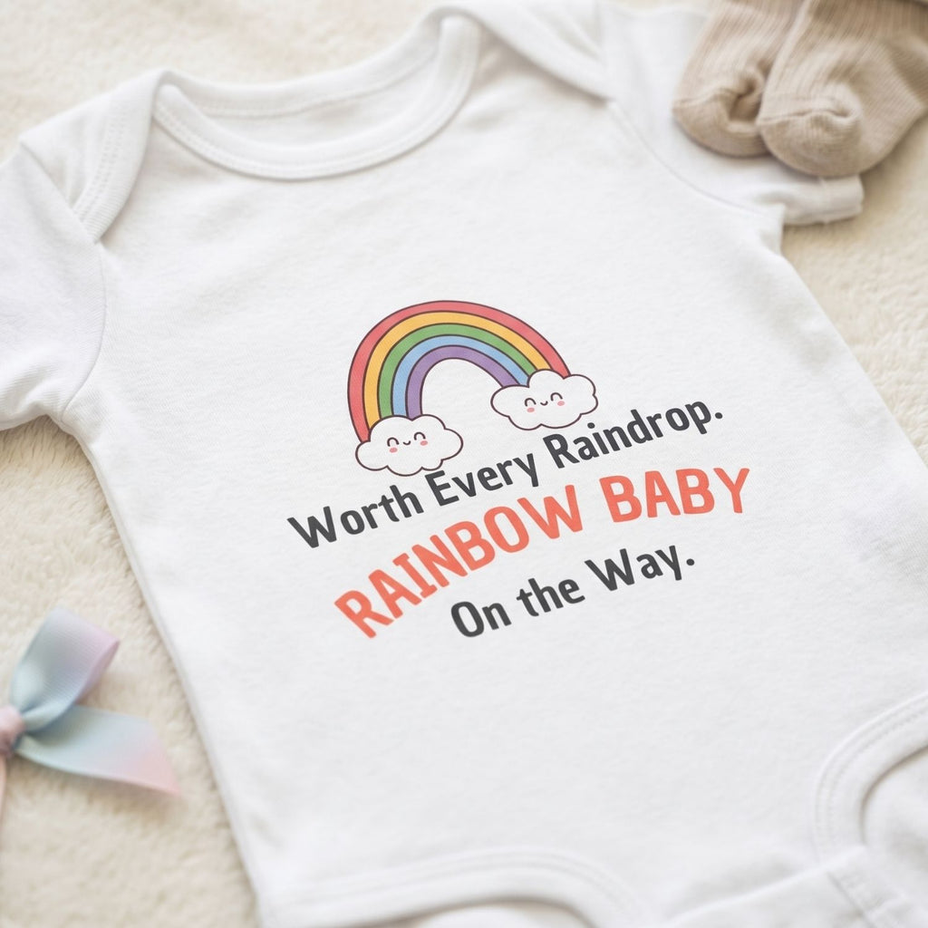 "Worth Every Raindrop" Rainbow Baby Bodysuit