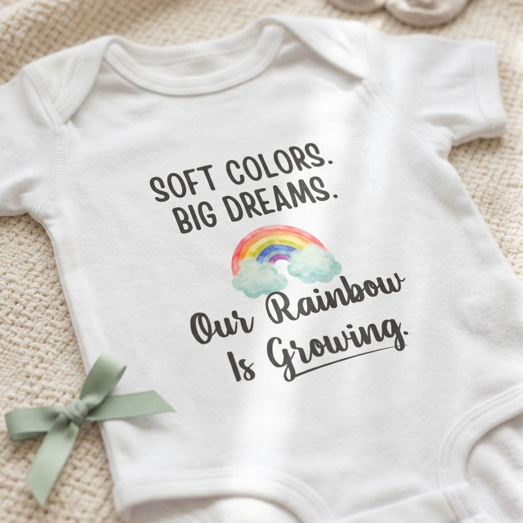 "Our Rainbow Is Growing" Baby Bodysuit
