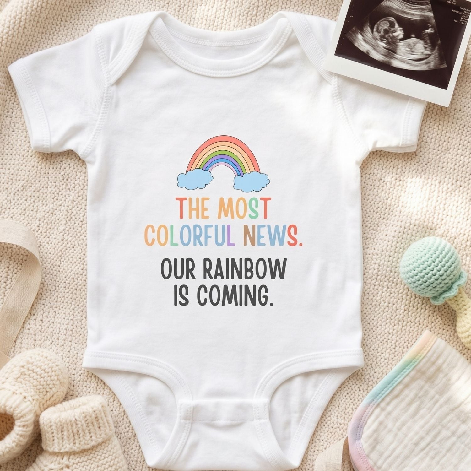 "The Most Colorful News" Rainbow Baby Bodysuit