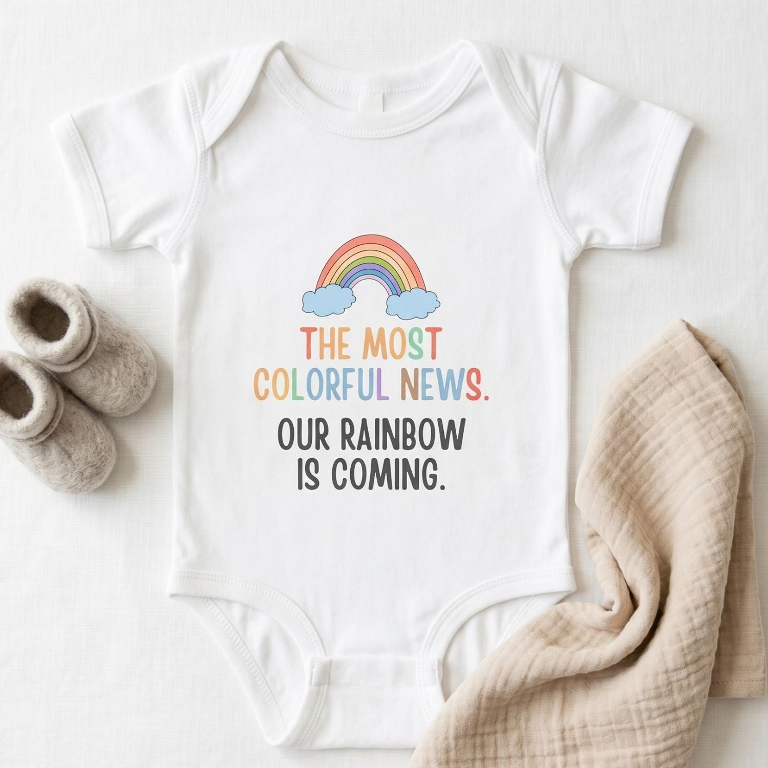 "The Most Colorful News" Rainbow Baby Bodysuit