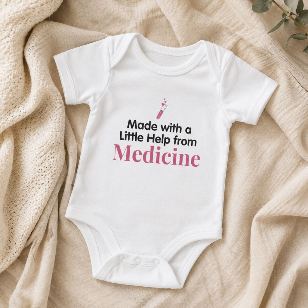 IVF "A Little Help From Medicine" Baby Bodysuit