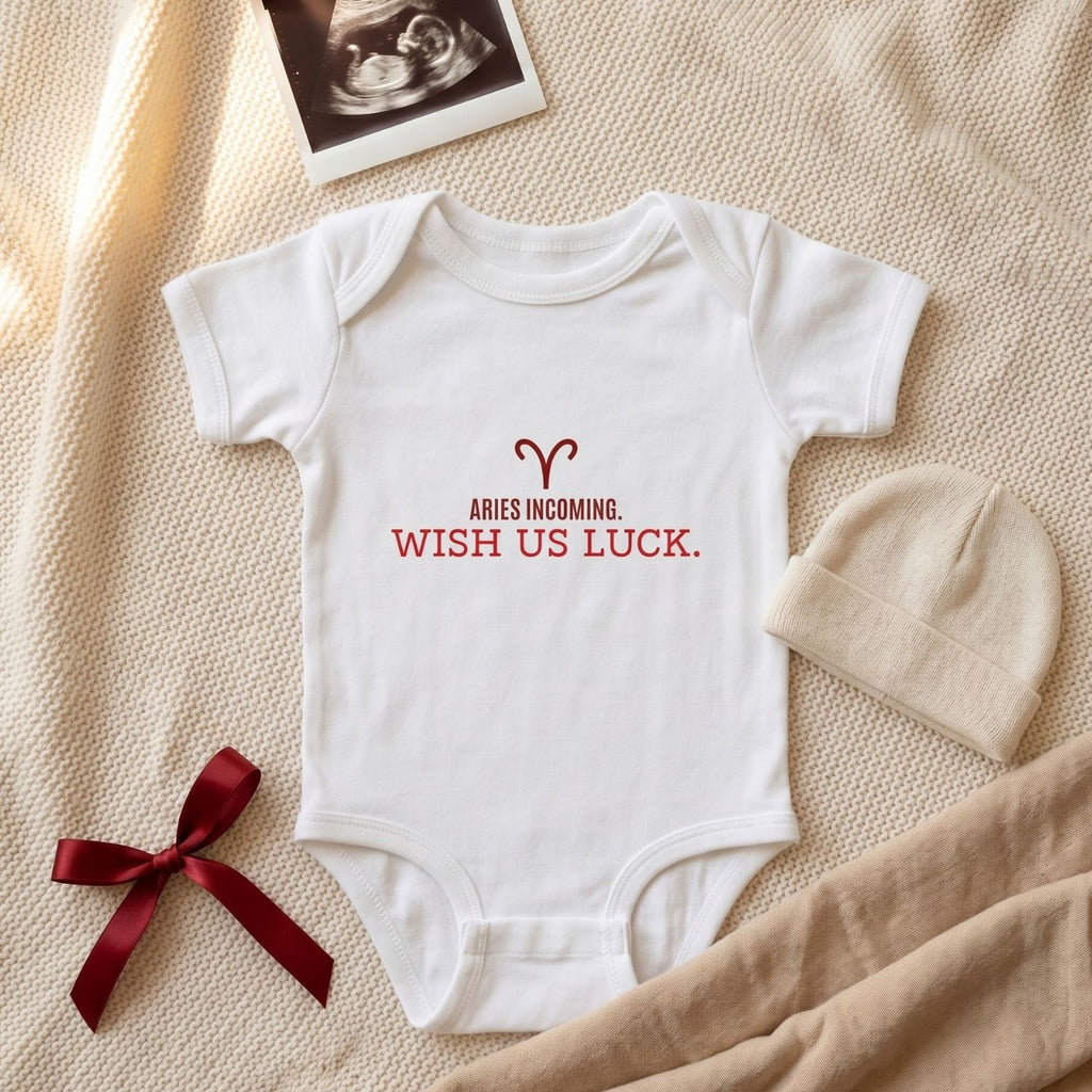 Aries "Wish Us Luck" Baby Bodysuit