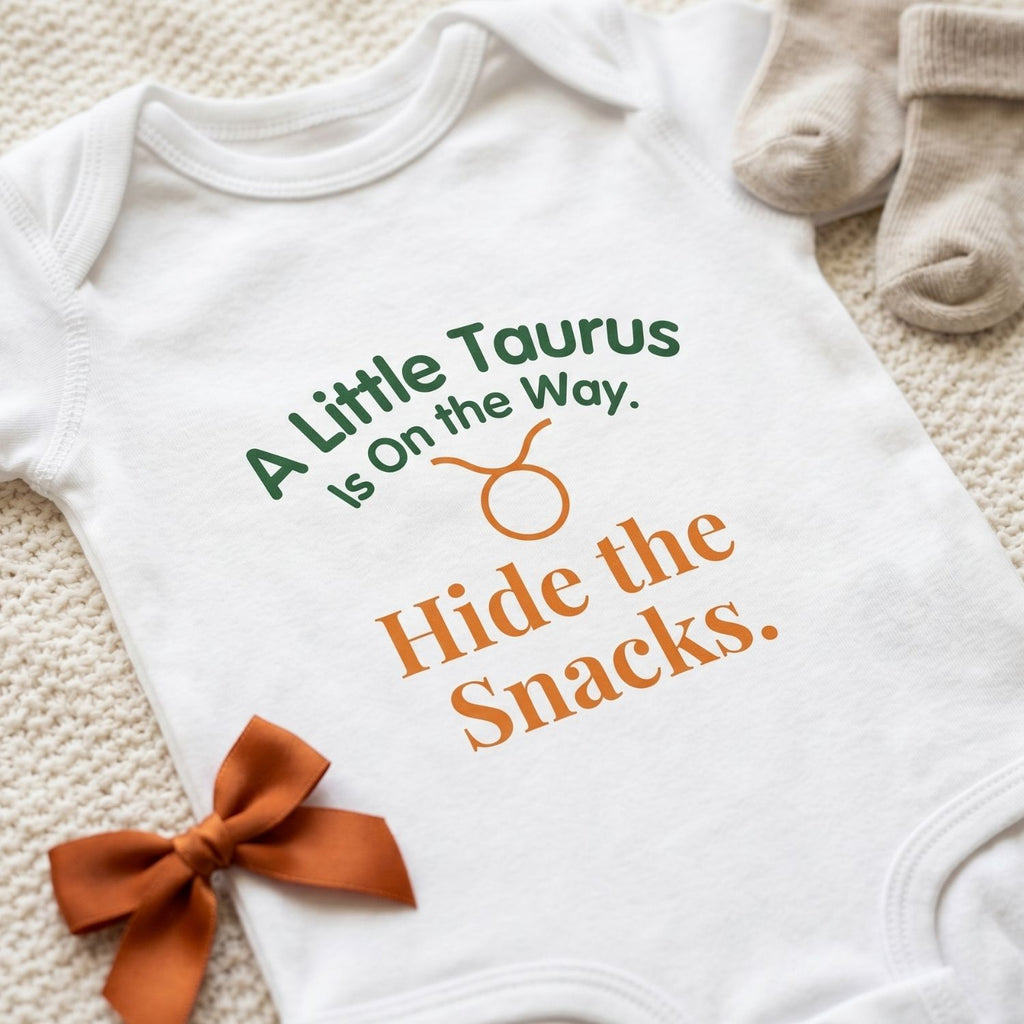 Taurus "Little Taurus On the Way" Baby Bodysuit