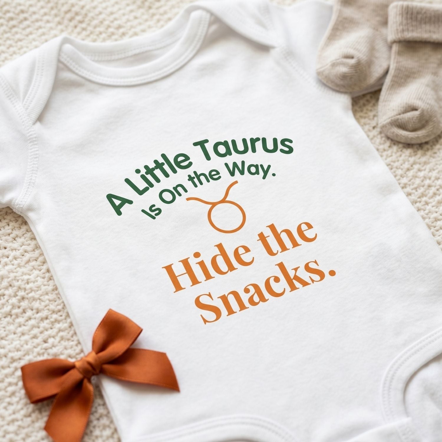 Taurus "Little Taurus On the Way" Baby Bodysuit