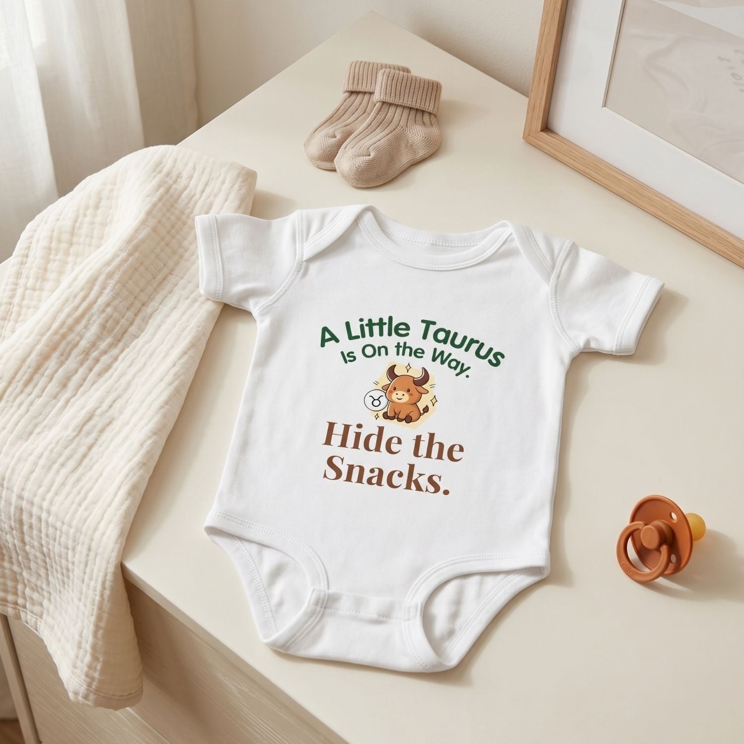 Taurus "Little Taurus On the Way" Baby Bodysuit
