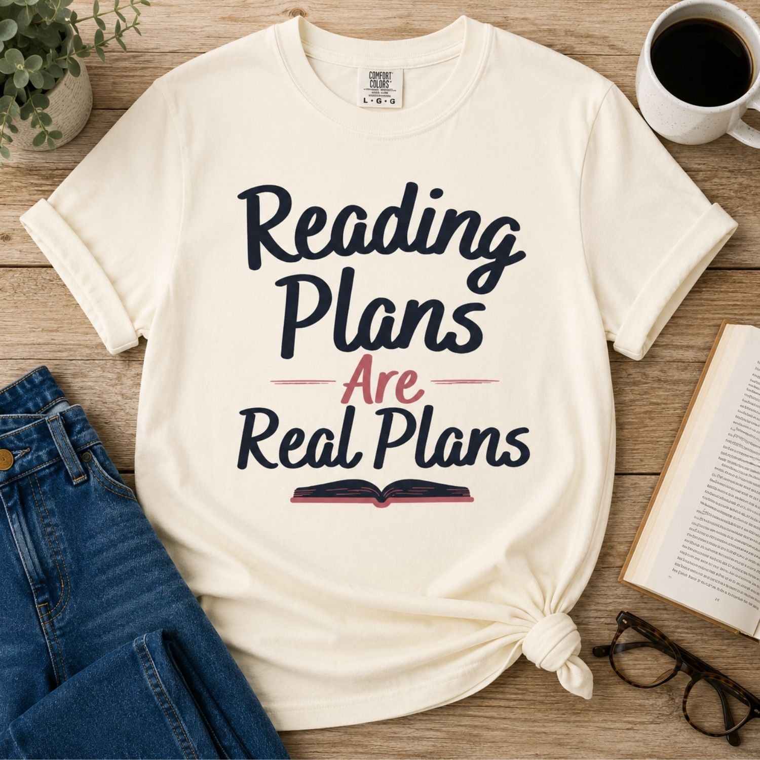 “Reading Plans Are Real Plans” Funny Reading Lover T-Shirt